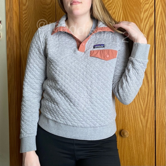 Patagonia Organic Cotton Quilt Snap-T Pullover Sweatshirt Sweater Grey Medium - Picture 13 of 13